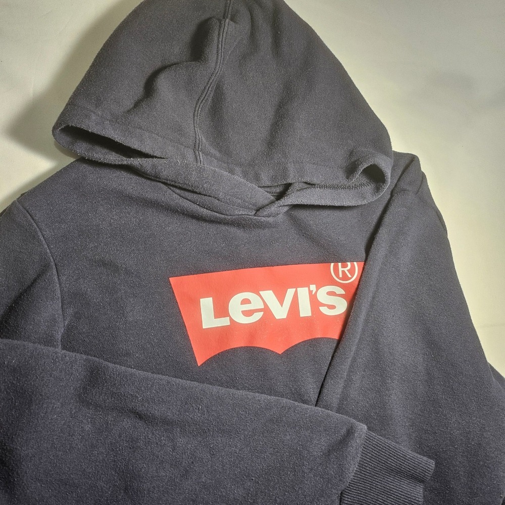 Levis Kids Navy Blue Batwing Logo Pullover Hoodie XL 13-15 Years 8778-C8D